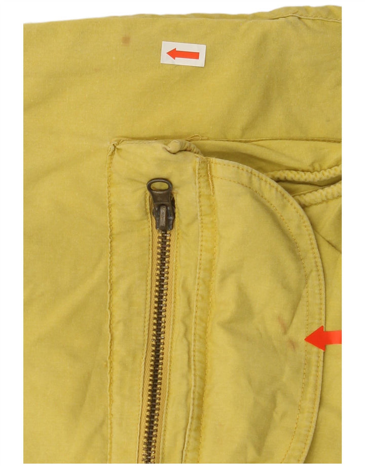 JAMES DILLON Mens Utility Gilet UK 40 Large Yellow Cotton