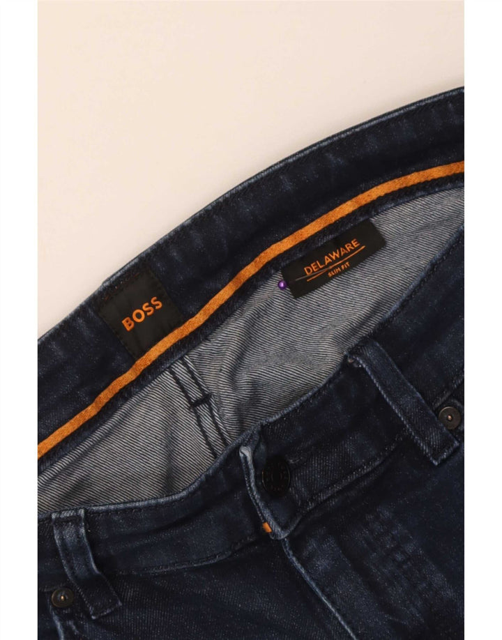 Hugo Boss Mens Delaware Slim Jeans W34 L31 Navy Blue