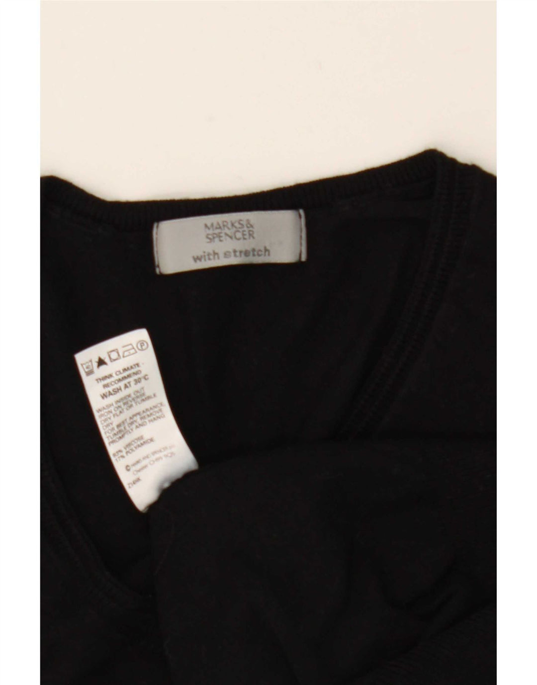 Marks & Spencer Womens V-Neck Jumper Sweater UK 12 Medium Black