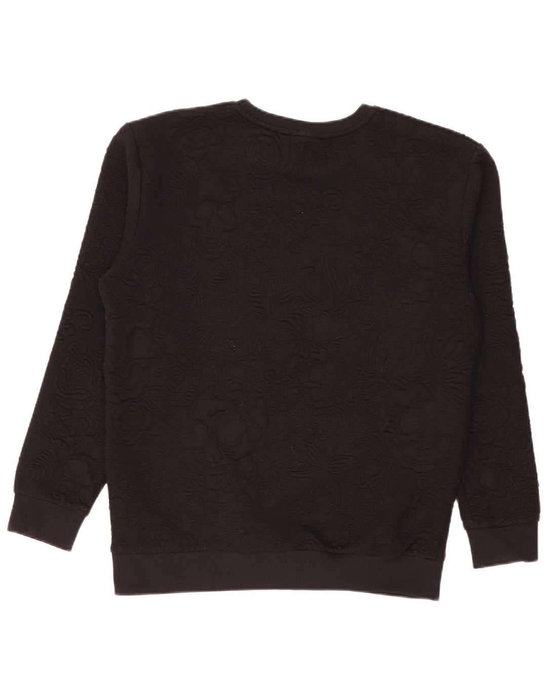 Zara Mens Sweatshirt Jumper Large Black Floral Polyester