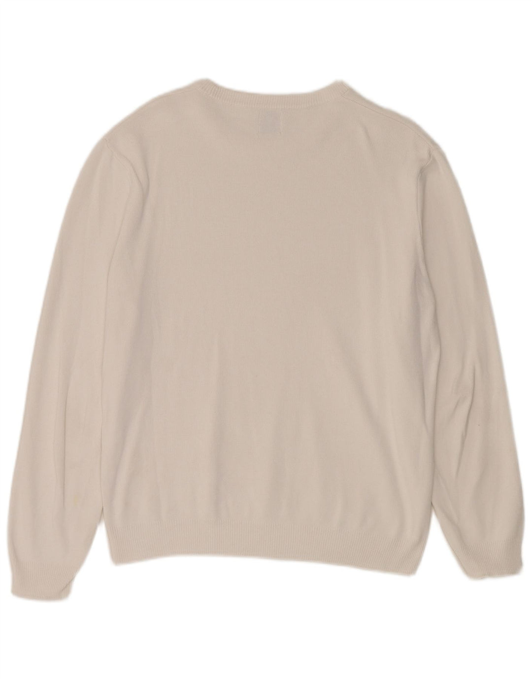 Zara Mens Crew Neck Jumper Sweater Large White