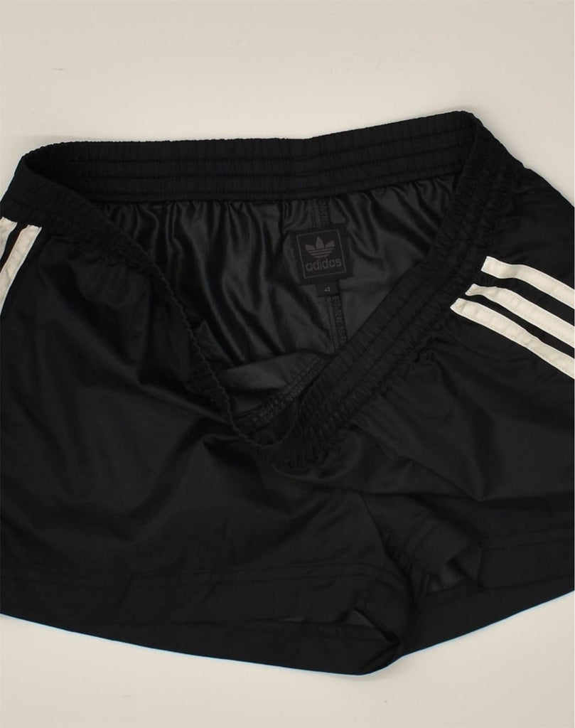 ADIDAS Womens Sport Shorts EU 42 Large Black Polyamide | Vintage Adidas | Thrift | Second-Hand Adidas | Used Clothing | Messina Hembry 