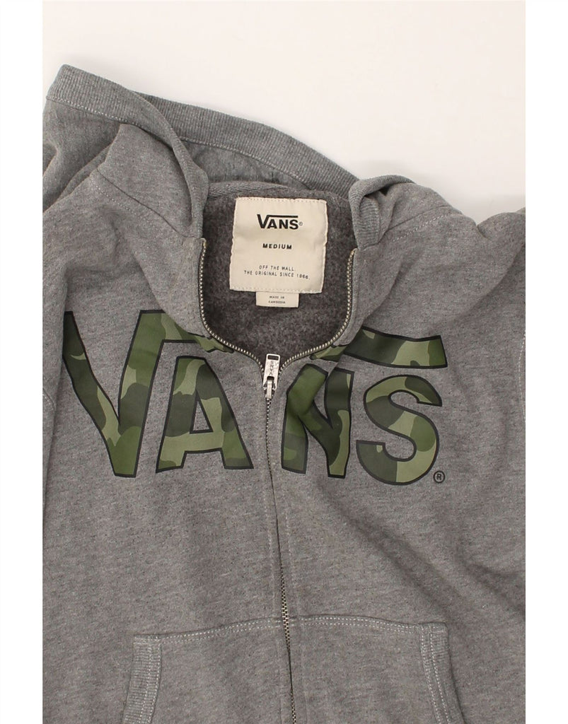 VANS Boys Graphic Zip Hoodie Sweater 10-11 Years Medium Grey Cotton | Vintage Vans | Thrift | Second-Hand Vans | Used Clothing | Messina Hembry 