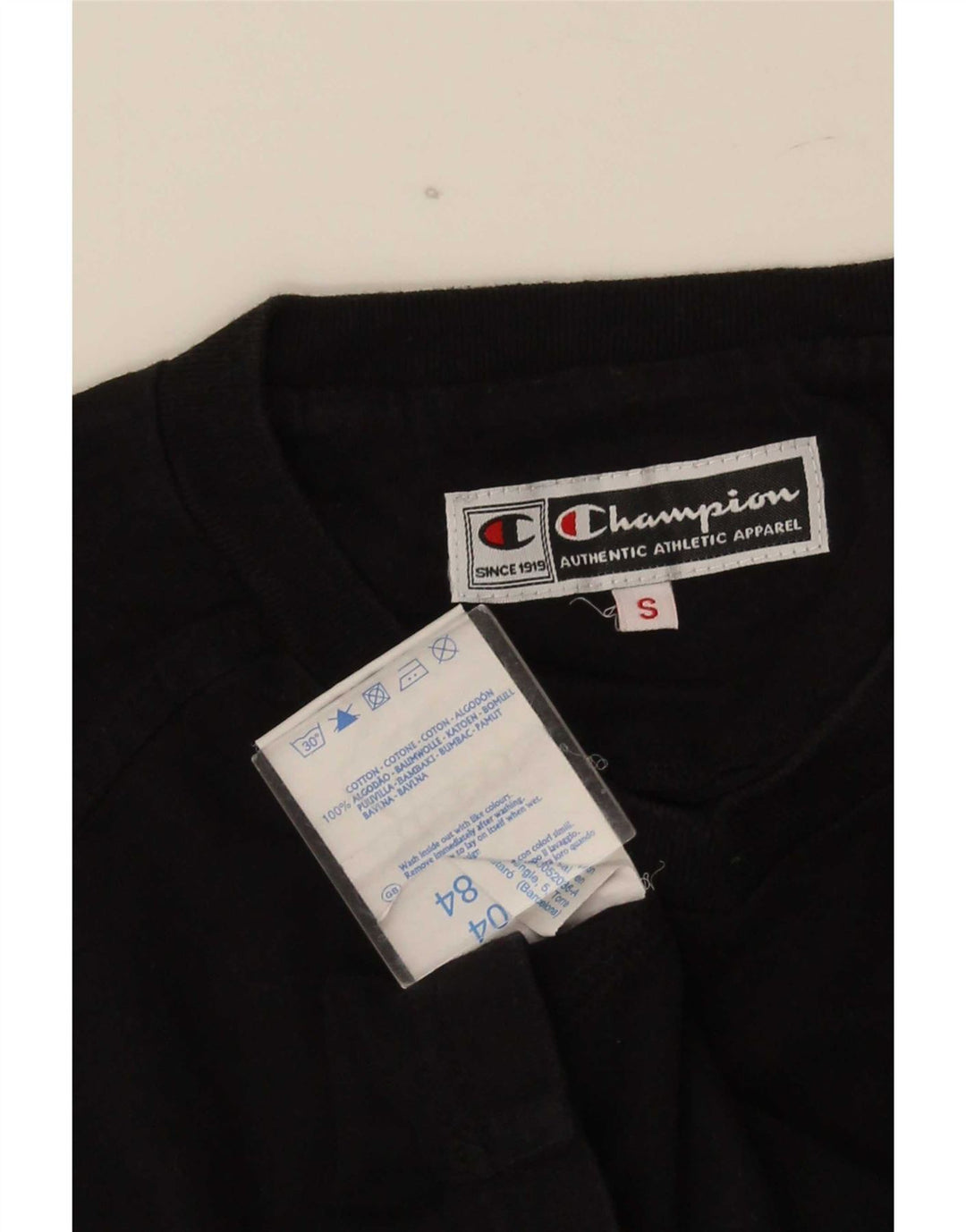 Champion Mens T-Shirt Top Small Black Cotton