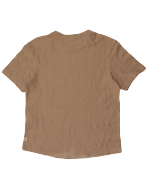 Zara Mens T-Shirt Top Medium Beige Cotton