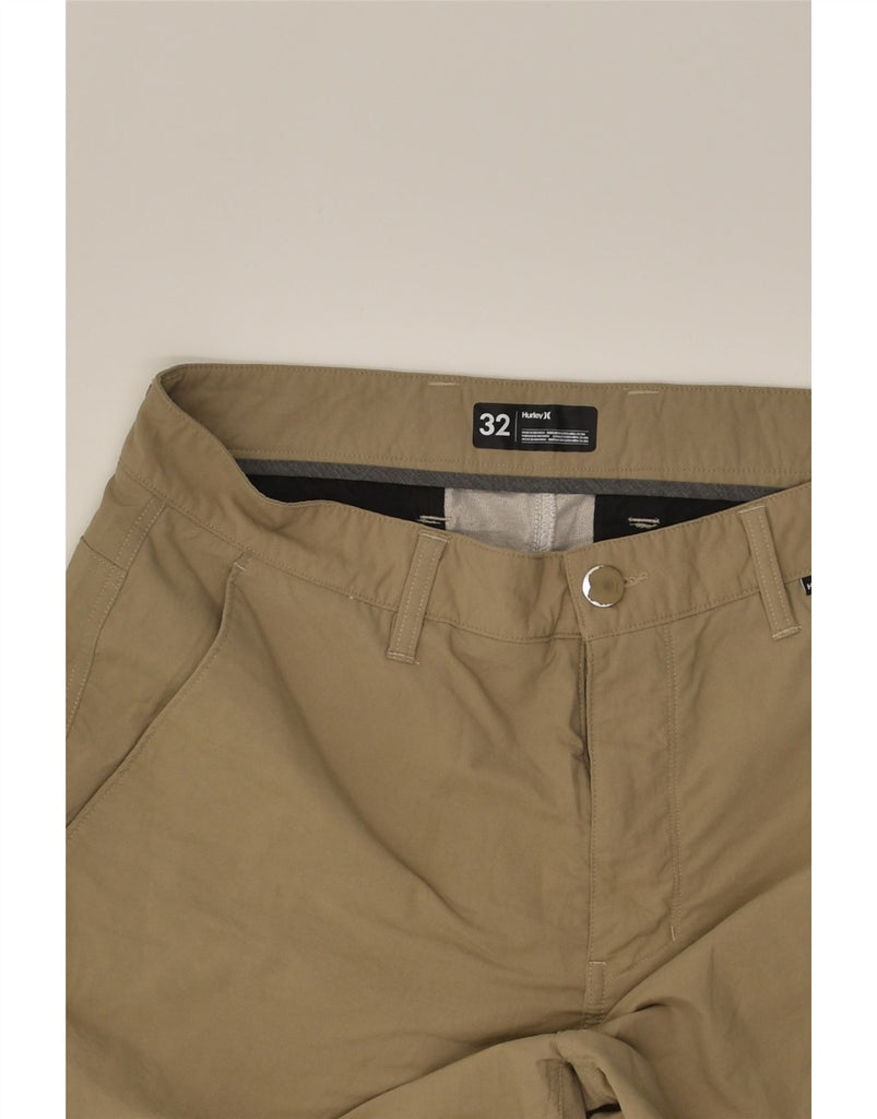 HURLEY Mens Casual Shorts W32 Medium Khaki Nylon | Vintage Hurley | Thrift | Second-Hand Hurley | Used Clothing | Messina Hembry 