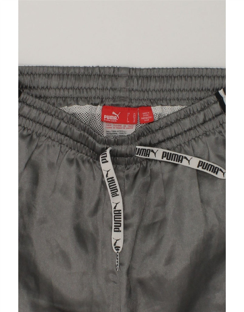 PUMA Boys Graphic Sport Shorts 13-14 Years Silver Polyester | Vintage Puma | Thrift | Second-Hand Puma | Used Clothing | Messina Hembry 