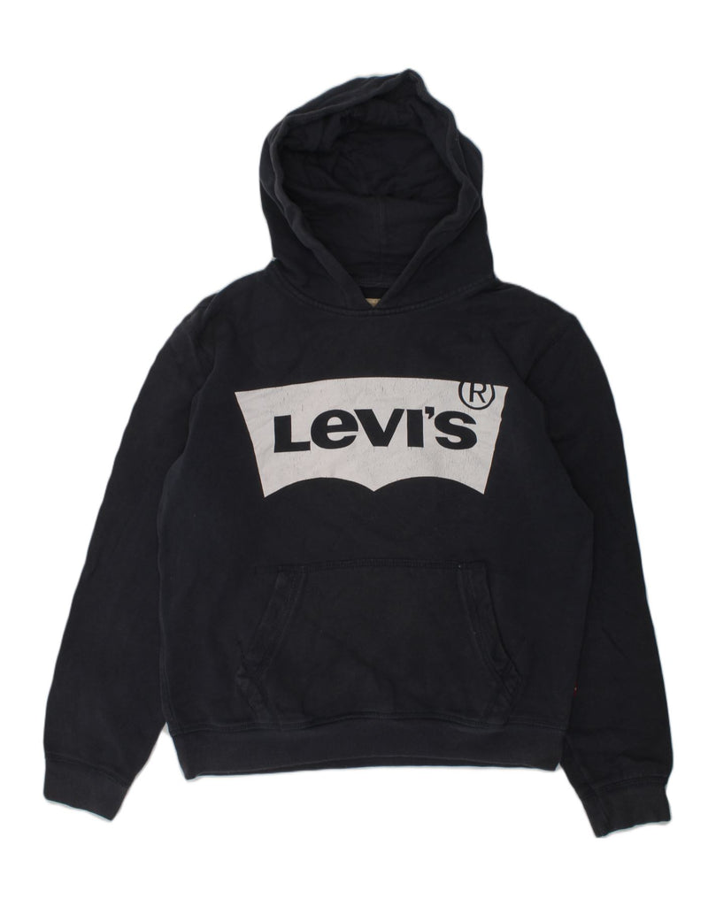 LEVI'S Boys Graphic Hoodie Jumper 13-14 Years Black | Vintage Levi's | Thrift | Second-Hand Levi's | Used Clothing | Messina Hembry 