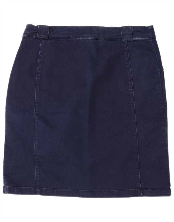 LAURA ASHLEY Womens Denim Skirt UK 12 Medium W32  Navy Blue Cotton