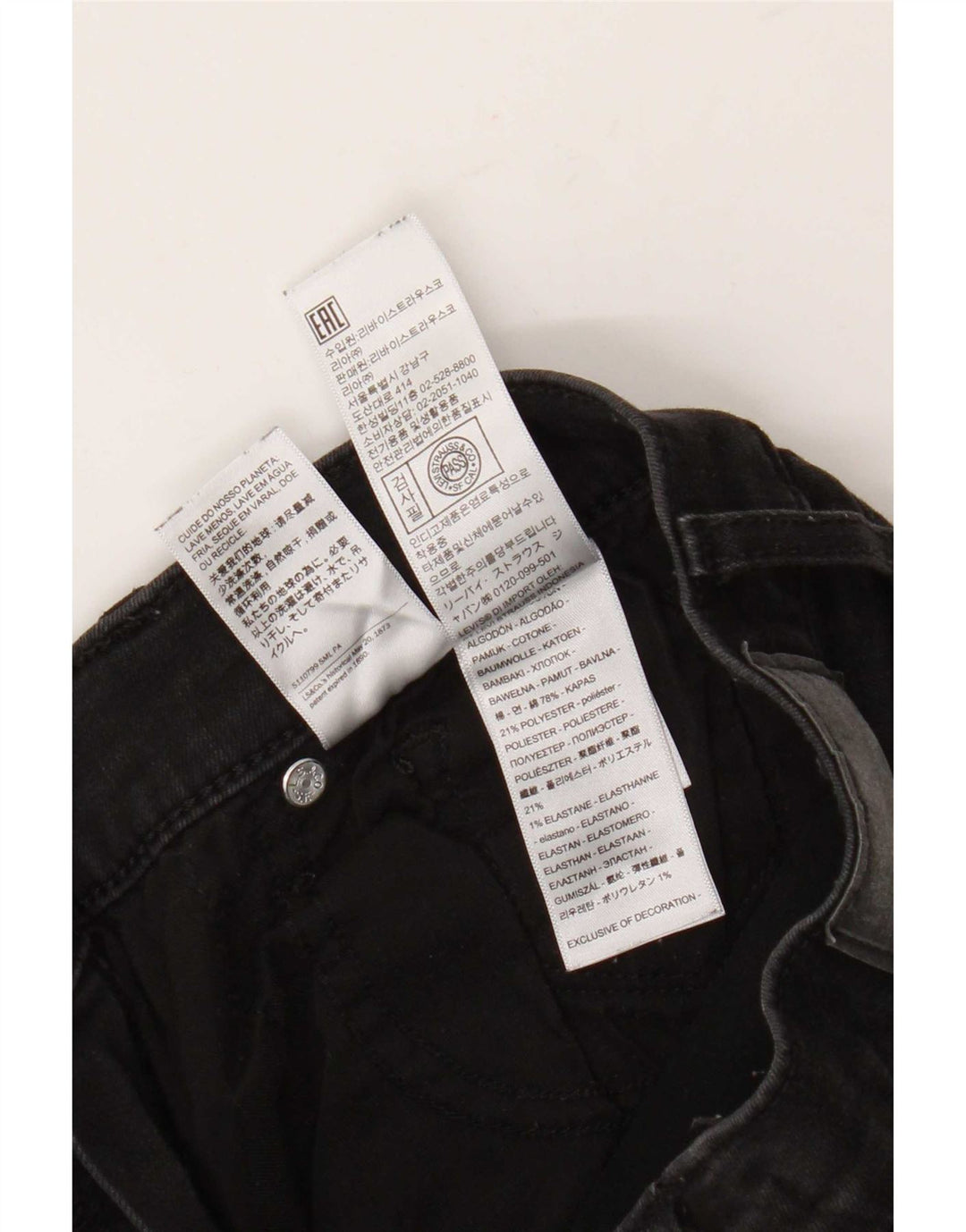 Levi's Womens 314 Shaping Straight Jeans W29 L32 Black Cotton
