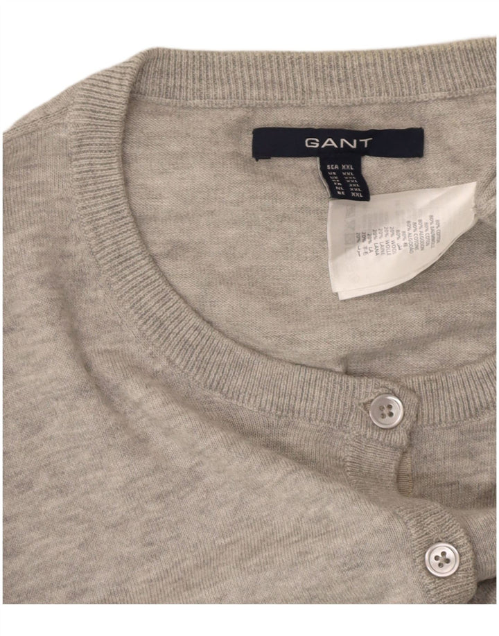 GANT Womens Cardigan Sweater UK 20 2XL Grey Cotton