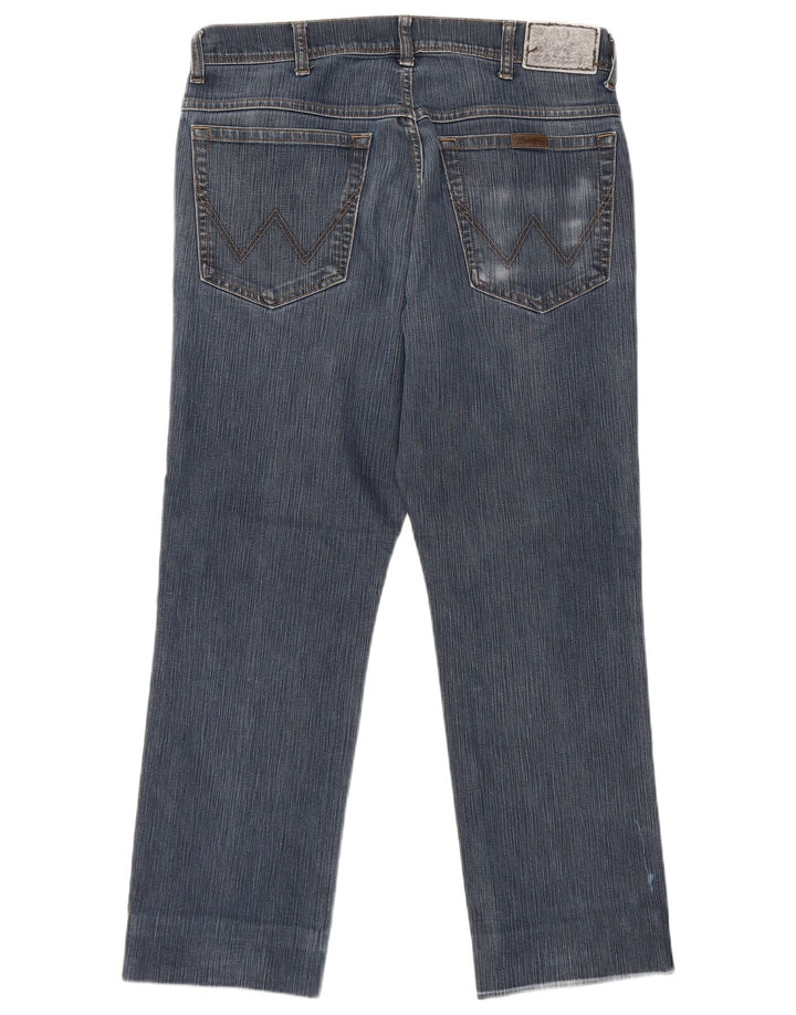Wrangler Womens Regular Fit Straight Jeans W34 L30 Blue Cotton