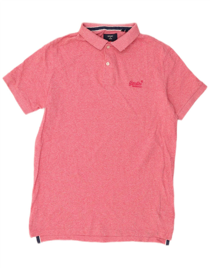 Superdry Mens Polo Shirt Medium Pink Cotton