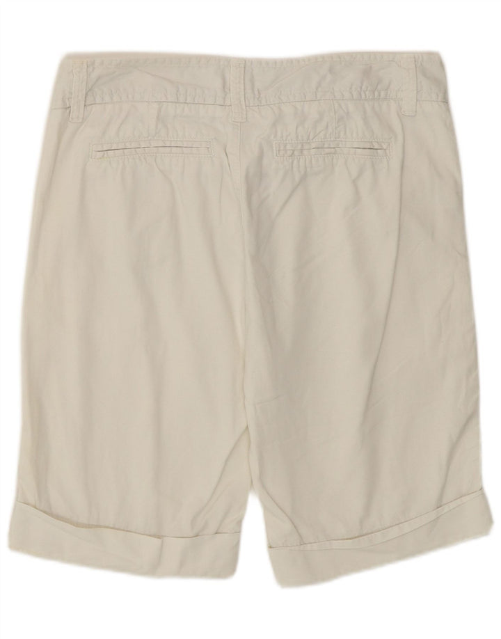 Benetton Womens Chino Shorts IT 42 Medium W30  White Cotton