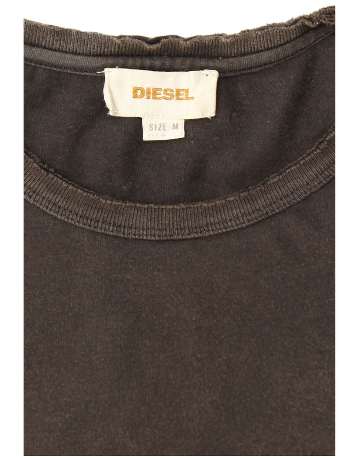 DIESEL Mens Top Long Sleeve Medium Brown Cotton
