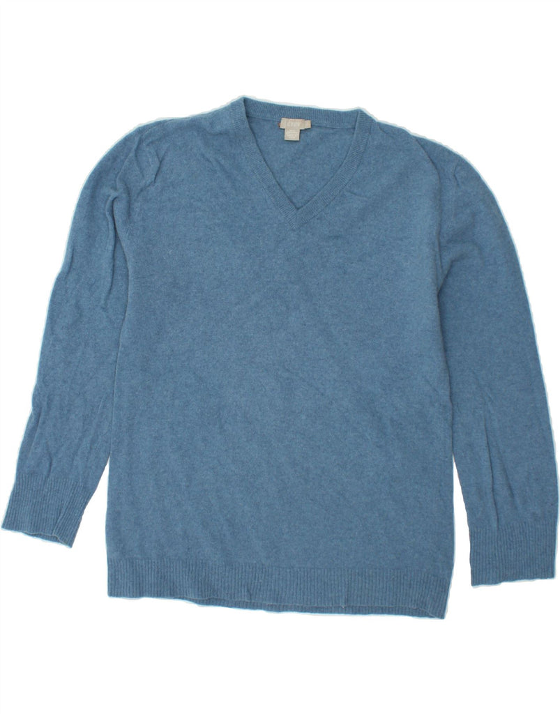 J. CREW Womens V-Neck Jumper Sweater UK 16 Large Blue Lambswool | Vintage J. Crew | Thrift | Second-Hand J. Crew | Used Clothing | Messina Hembry 