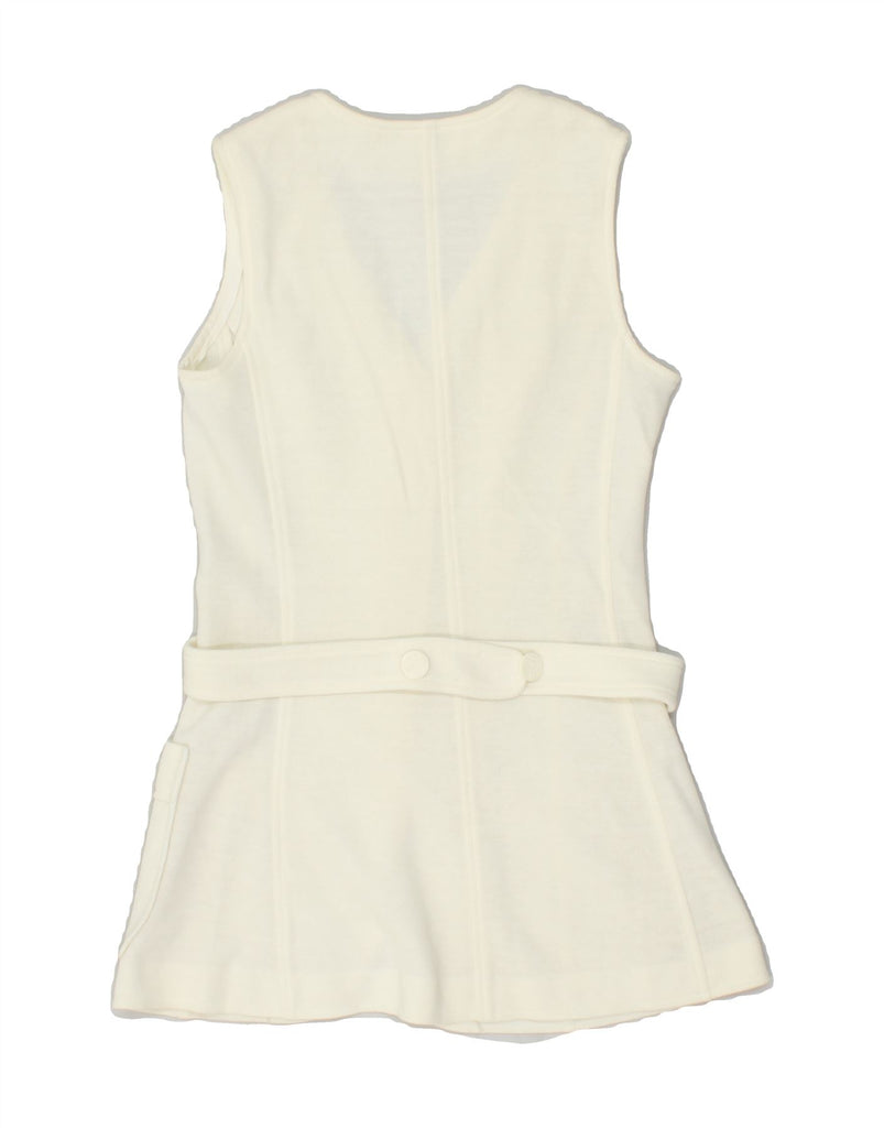 VINTAGE Womens 5 Button Sleeveless Blazer Jacket IT 36 XS White | Vintage Vintage | Thrift | Second-Hand Vintage | Used Clothing | Messina Hembry 