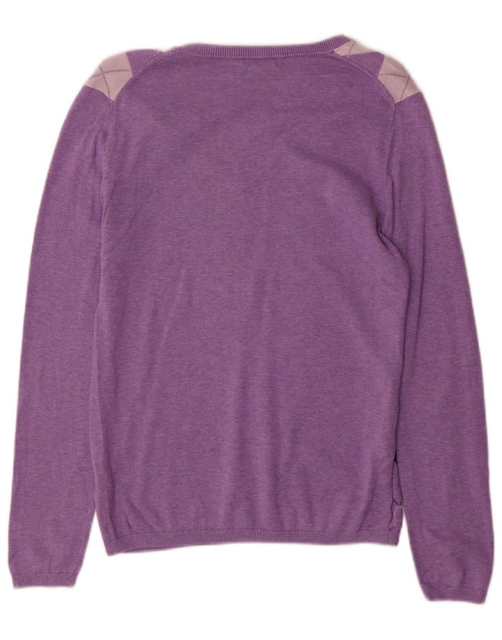 TOMMY HILFIGER Womens V-Neck Jumper Sweater UK 10 Small Purple