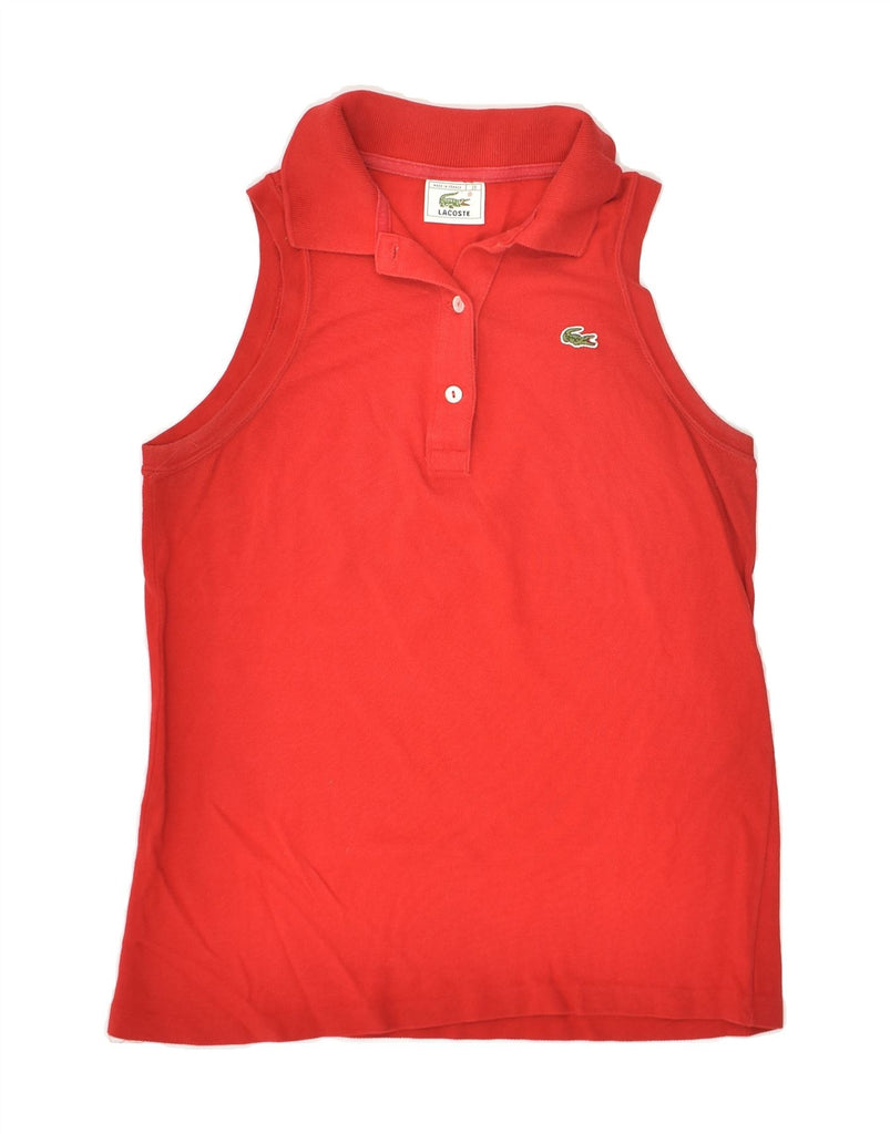 LACOSTE Womens Sleeveless Polo Shirt Size 38 Medium Red Cotton | Vintage Lacoste | Thrift | Second-Hand Lacoste | Used Clothing | Messina Hembry 