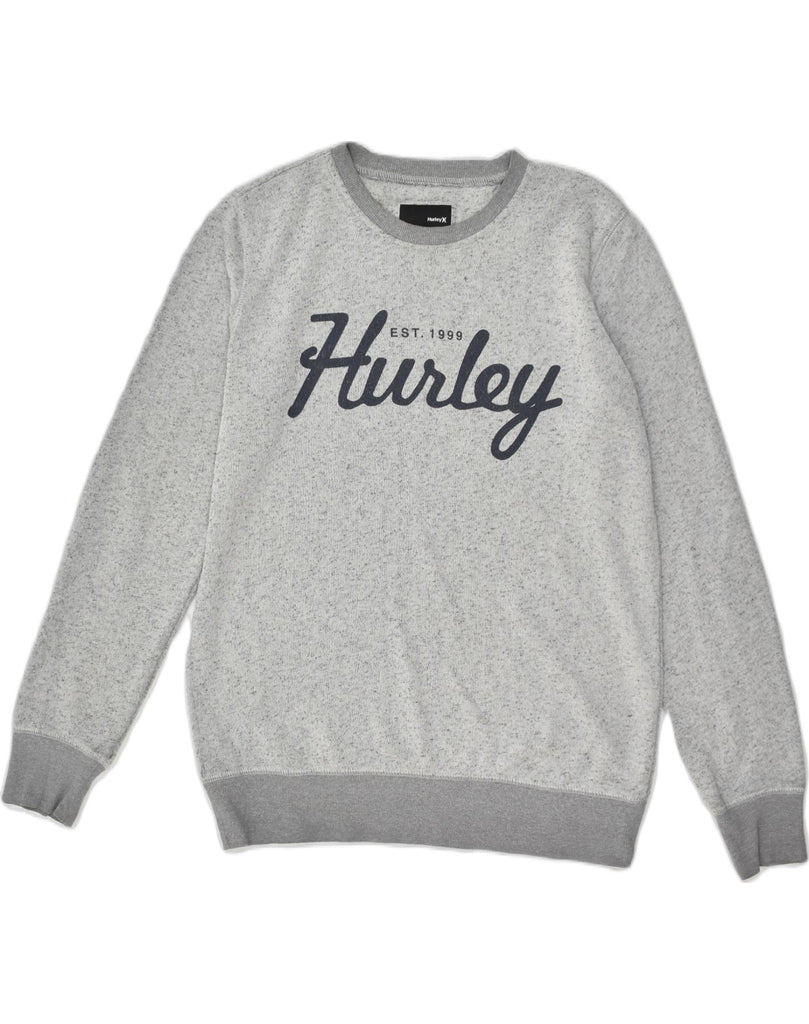 HURLEY Mens Graphic Sweatshirt Jumper Large Grey Cotton | Vintage Hurley | Thrift | Second-Hand Hurley | Used Clothing | Messina Hembry 