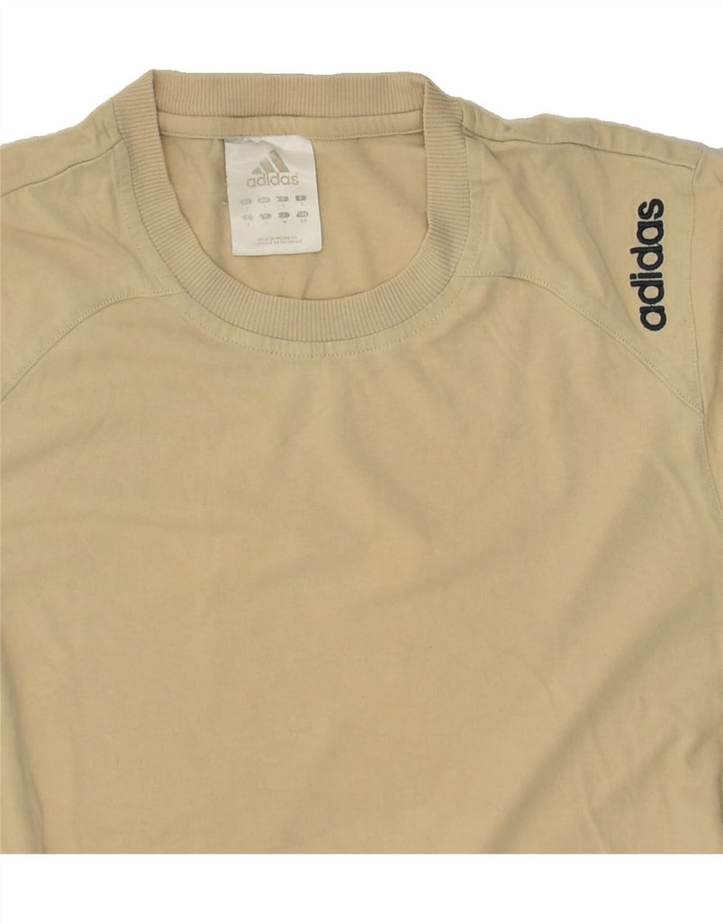 ADIDAS Mens Graphic T-Shirt Top Small Beige Cotton | Vintage Adidas | Thrift | Second-Hand Adidas | Used Clothing | Messina Hembry 