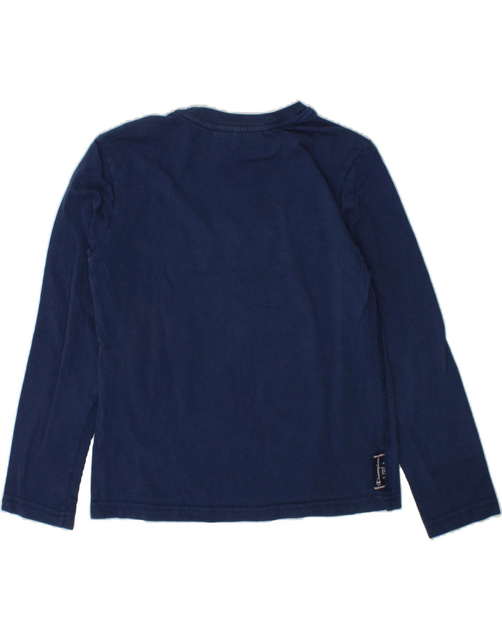 CHAMPION Girls Graphic Top Long Sleeve 7-8 Years Small Navy Blue Vintage Champion and Second-Hand Champion from Messina Hembry 