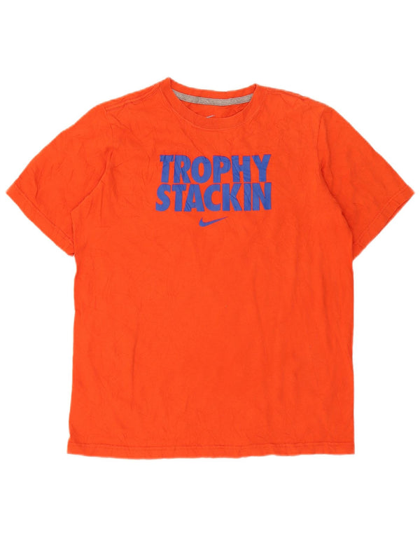 Nike Boys Graphic T-Shirt Top 13-14 Years XL Orange Cotton