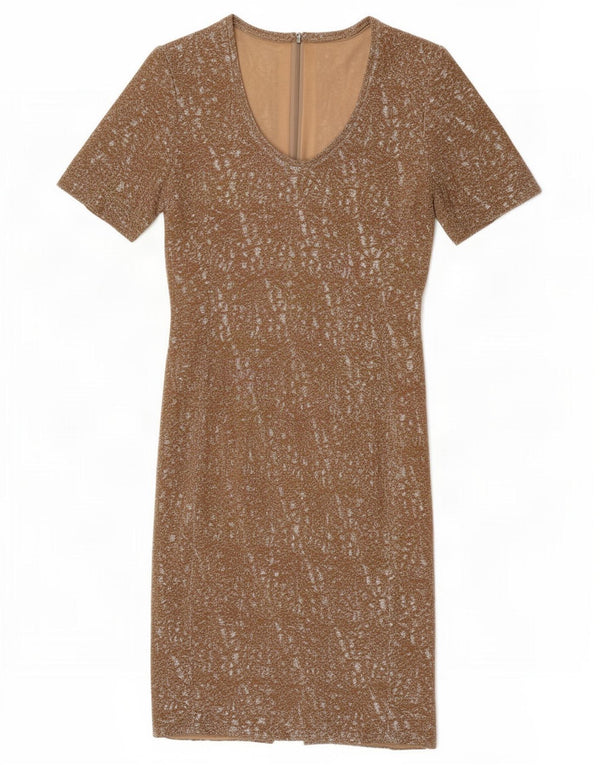 Vintage Womens Sheath Dress UK 10 Small Beige