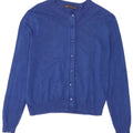 Marks & Spencer Womens Crop Cardigan Sweater UK 12 Medium Blue Viscose