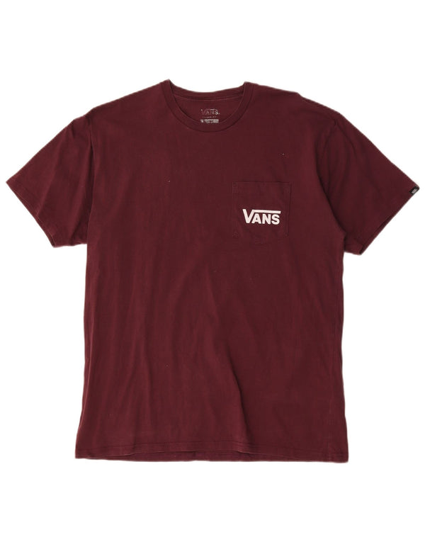 Vans Mens Classic Fit Graphic T-Shirt Top Large Maroon Cotton