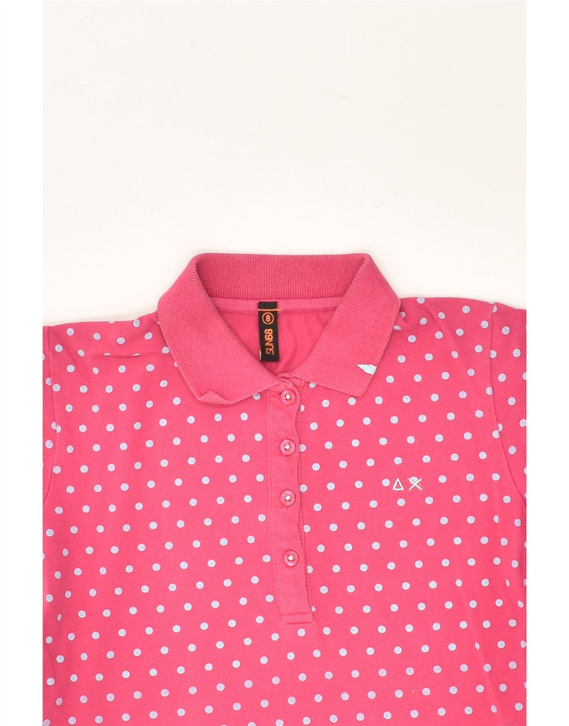 SUN68 Girls Polo Shirt 7-8 Years Pink Polka Dot Cotton | Vintage Sun68 | Thrift | Second-Hand Sun68 | Used Clothing | Messina Hembry 