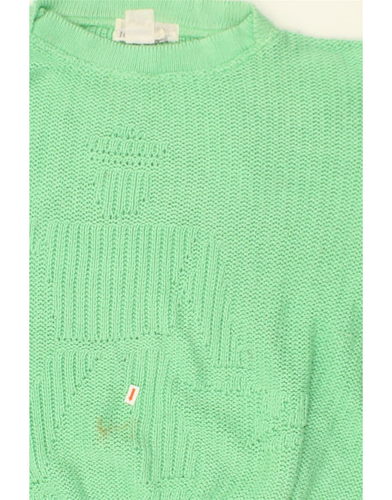 JC DE CASTELBAJAC Womens Boat Neck Jumper Sweater UK 16 Large Green Wool | Vintage JC De Castelbajac | Thrift | Second-Hand JC De Castelbajac | Used Clothing | Messina Hembry 