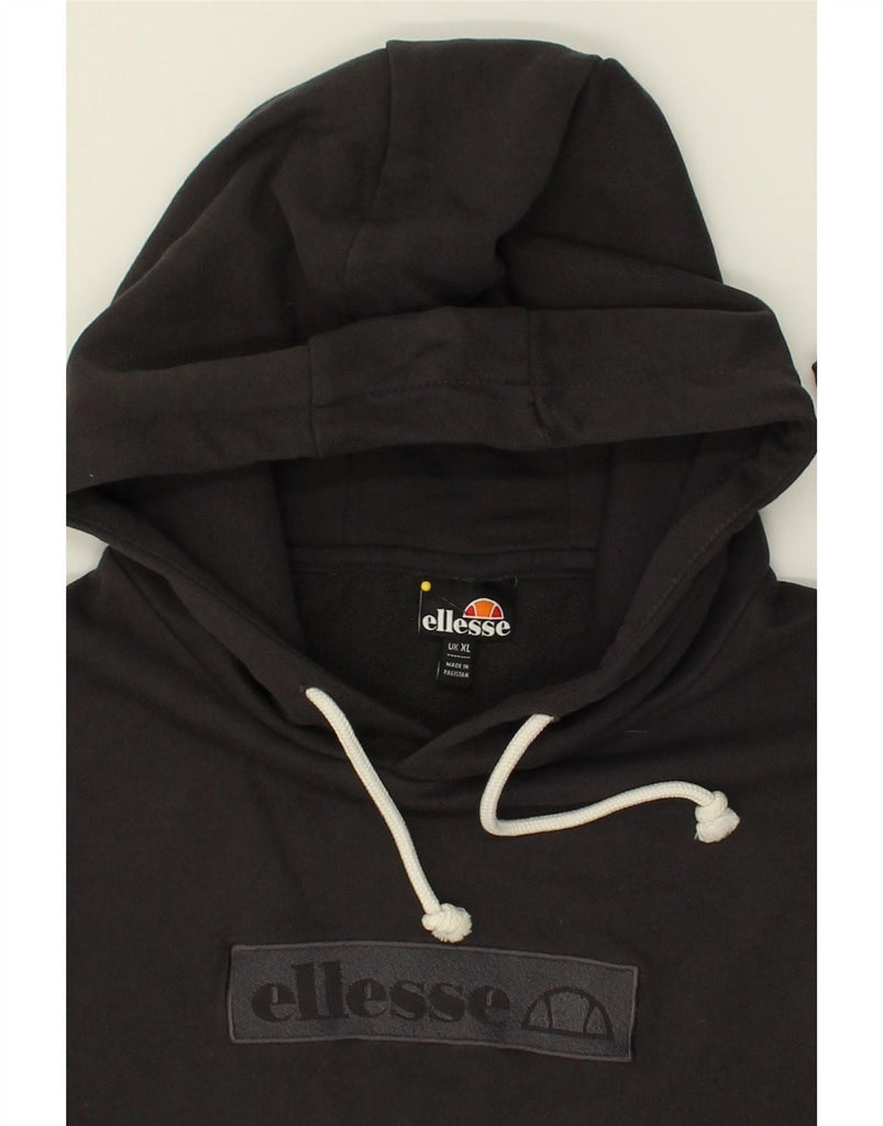 ELLESSE Mens Graphic Zip Hoodie Sweater XL Black Cotton Vintage Ellesse and Second-Hand Ellesse from Messina Hembry 