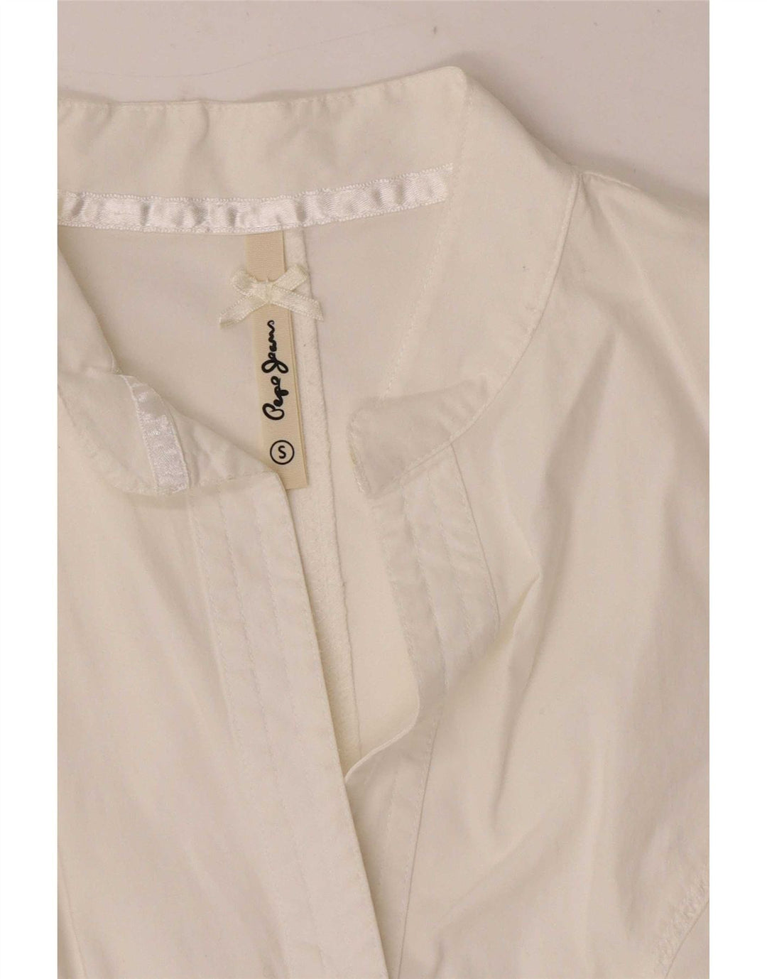 PEPE Jeans Womens Short Sleeve Shirt Blouse UK 8 Small White
