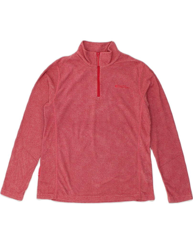 MOUNTAIN WAREHOUSE Womens Zip Neck Fleece Jumper UK 18 XL Red Striped | Vintage Mountain Warehouse | Thrift | Second-Hand Mountain Warehouse | Used Clothing | Messina Hembry 