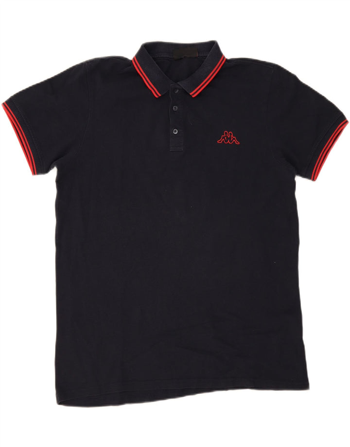 Kappa Mens Polo Shirt XL Navy Blue Striped