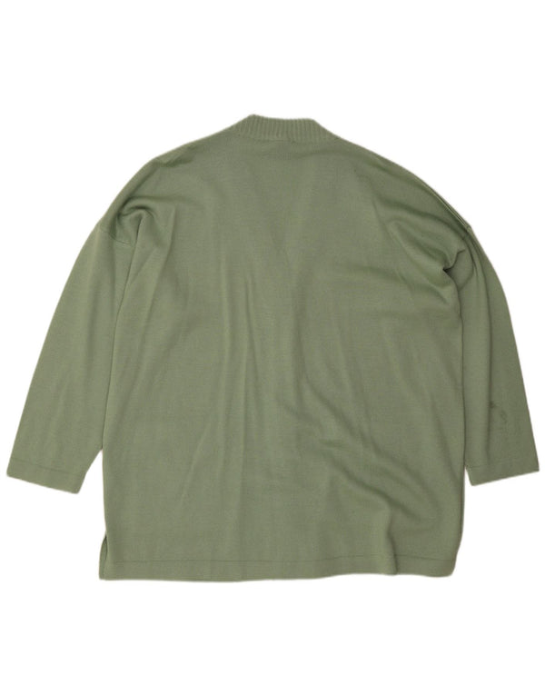 Luisa Spagnoli Womens Cardigan Sweater UK 20 2XL Khaki Wool