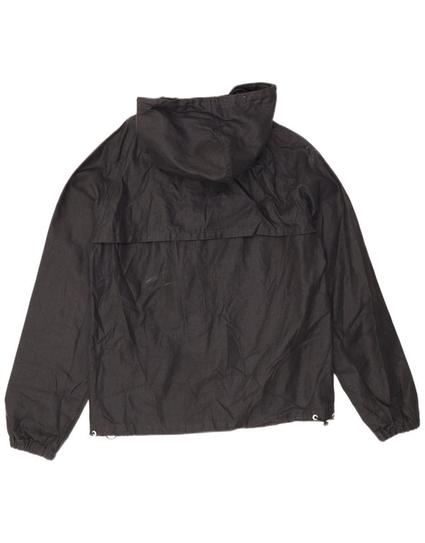 Vintage Mens Hooded Bomber Jacket UK 36 Small Navy Blue Linen