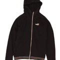 Puma Womens Zip Hoodie Sweater UK 14 Medium Black Cotton