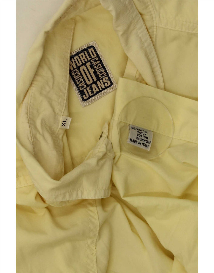 Cassuci Mens Short Sleeve Shirt XL Yellow Cotton