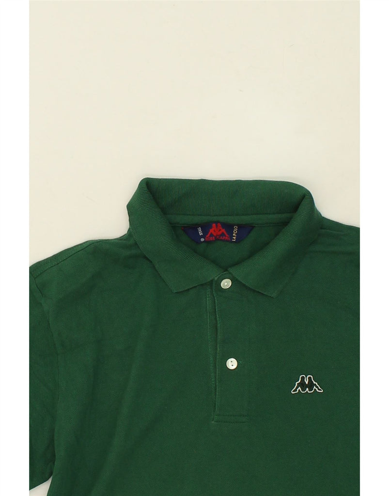 KAPPA Mens Long Sleeve Polo Shirt Small Green Cotton | Vintage Kappa | Thrift | Second-Hand Kappa | Used Clothing | Messina Hembry 