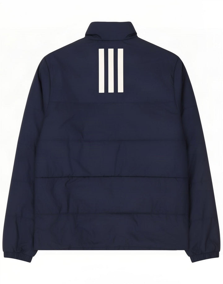 Adidas Mens Padded Jacket UK 38 Medium Navy Blue Polyester