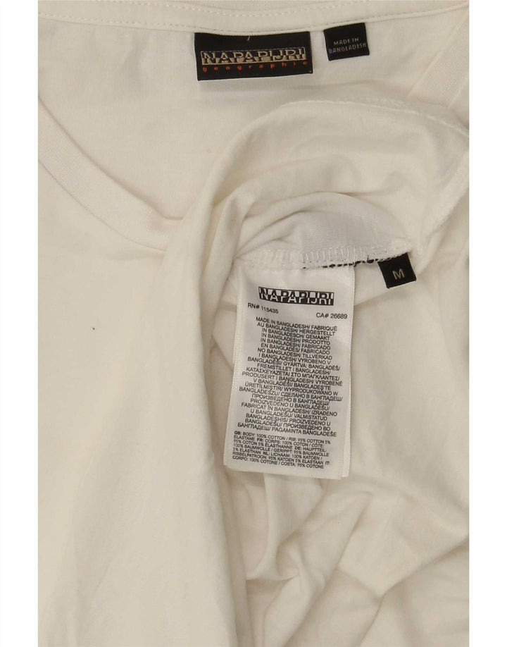 Napapijri Mens Geographic T-Shirt Top Medium White Cotton