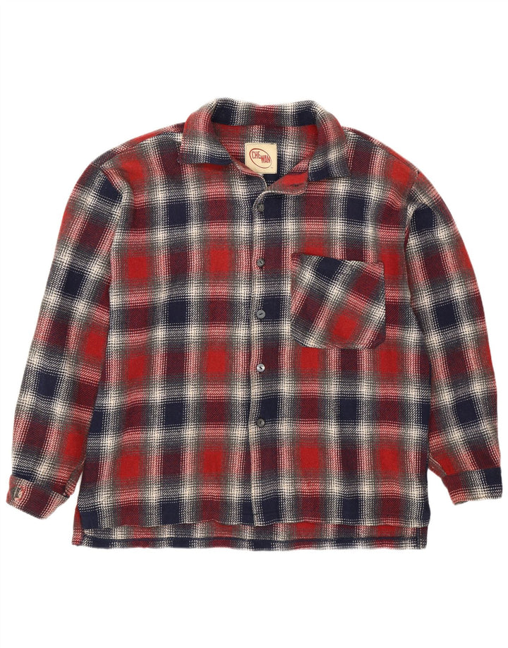 Chewan Mens Checked  Overshirt Shirt XL Red Check