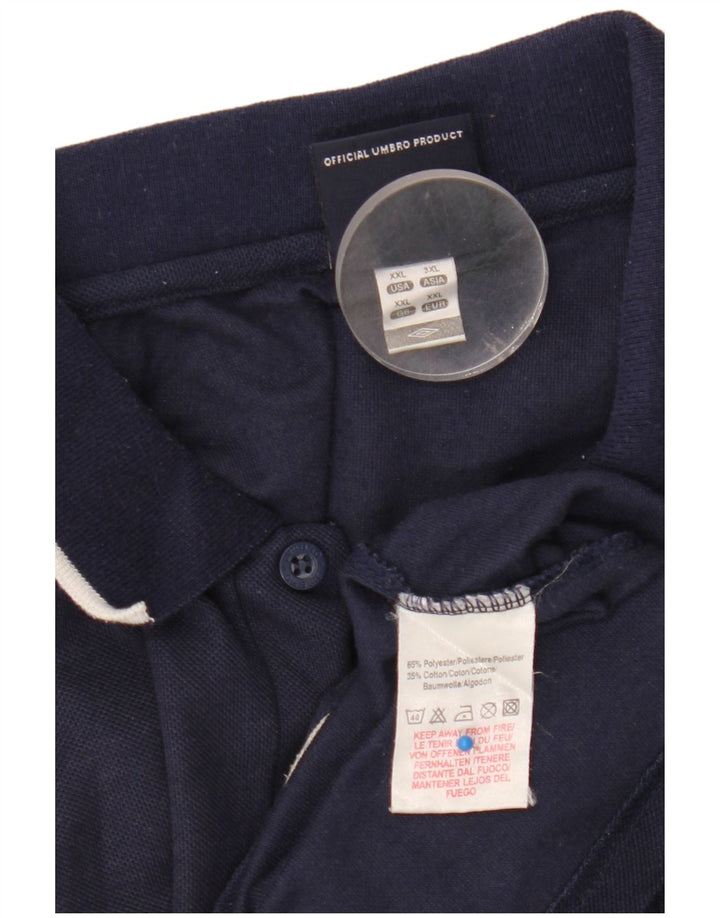 Umbro Mens Polo Shirt 2XL Navy Blue Polyester