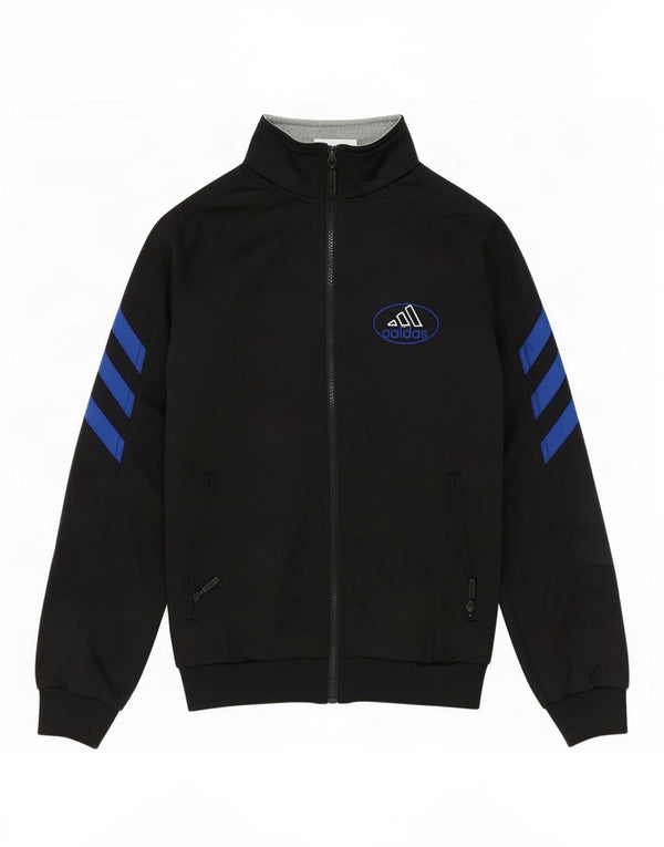 Adidas Boys Graphic Tracksuit Top Jacket 11-12 Years Black Colourblock