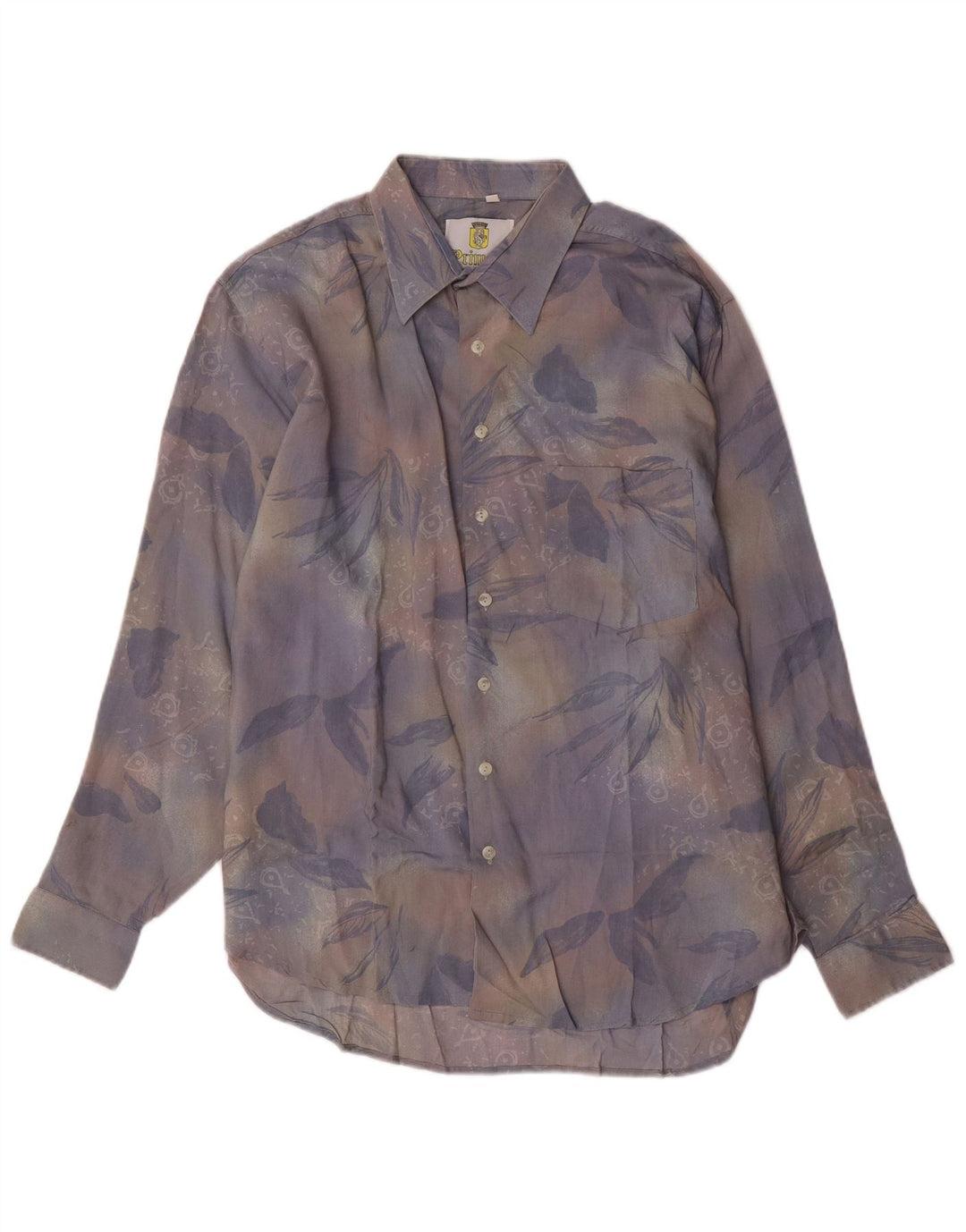 VINTAGE Mens Shirt Large Multicoloured Floral Viscose