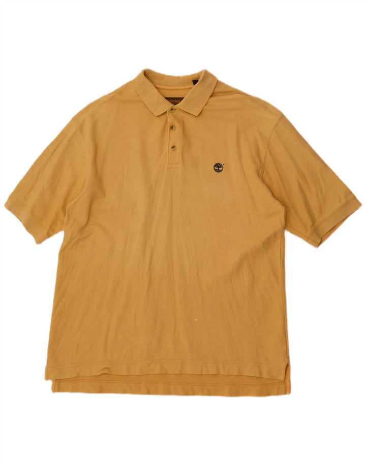 Timberland Mens Polo Shirt Large Yellow Cotton