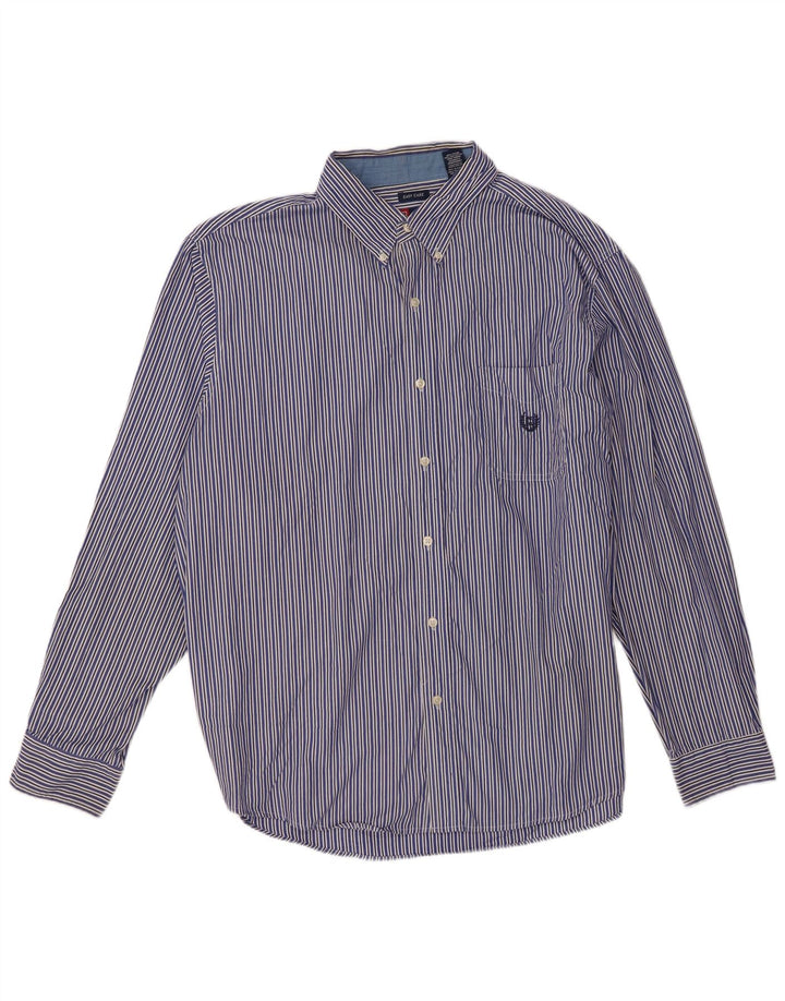 Chaps Mens Shirt 2XL Blue Striped Cotton