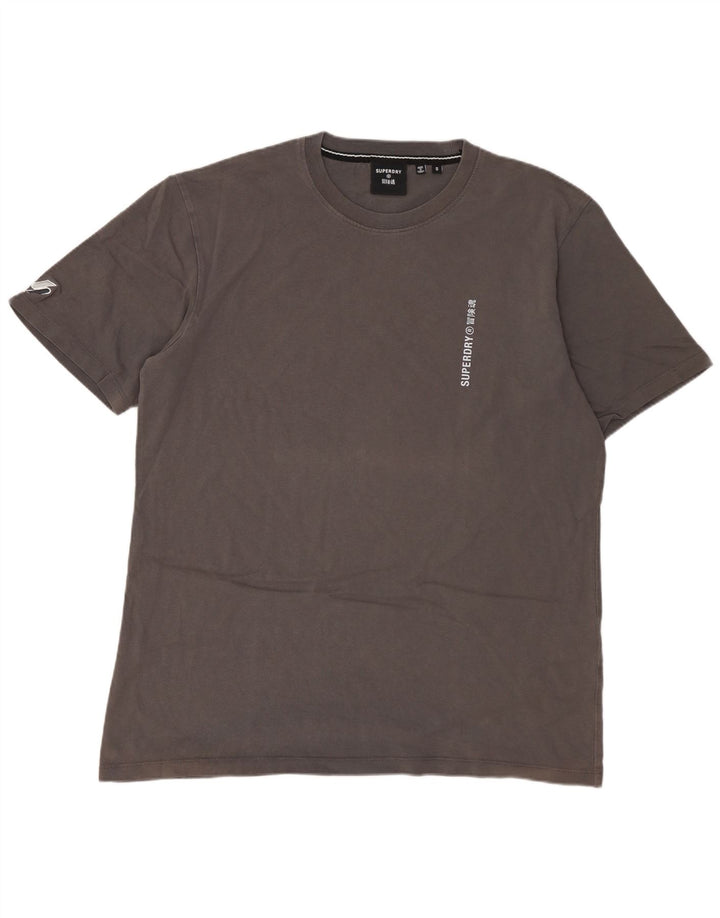 SUPERDRY Mens T-Shirt Top Small Grey Cotton